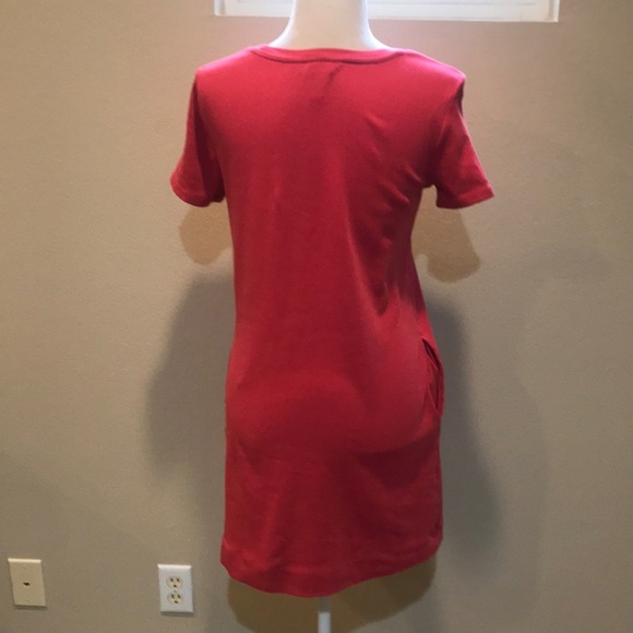 Ellen TRACY 94% Pima Cotton 6% Spandex Crew Neck Tee Shirt Dress Side Pockets-S - Picture 3 of 10